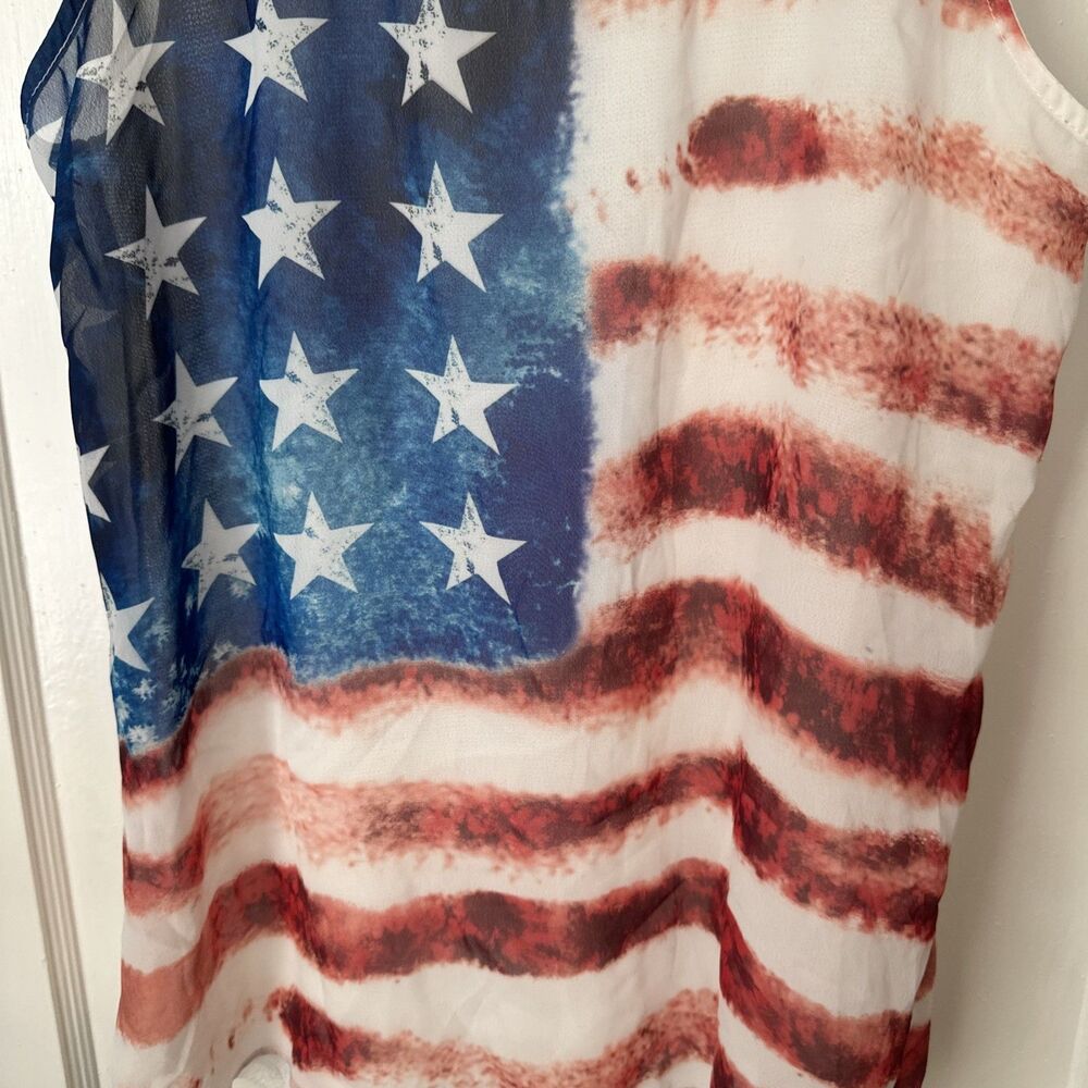 Venus American Flag Tank Womens Medium 4th Of July USA - Picture 4 of 10